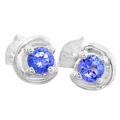 3*3 MM Round - Tanzanite Faceted Earrings - TZE1024