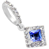 4*4 MM Square - Tanzanite Faceted With CZ Pendants - TZP1005