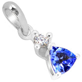 5*5 MM Trillion - Tanzanite Faceted With CZ Pendants - TZP1010