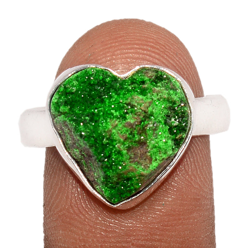 Heart - Uvarovite Green Garnet Ring - UGGR146