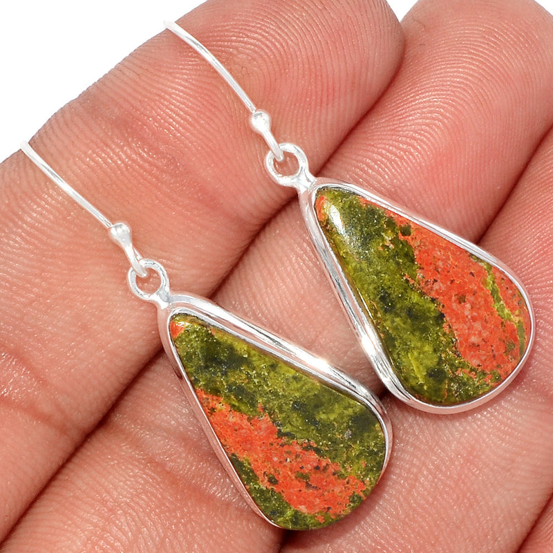 1.6" Lip Setting - Unakite Earrings - UNKE392