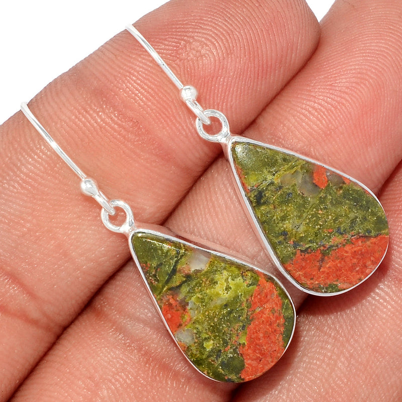 1.5" Lip Setting - Unakite Earrings - UNKE398