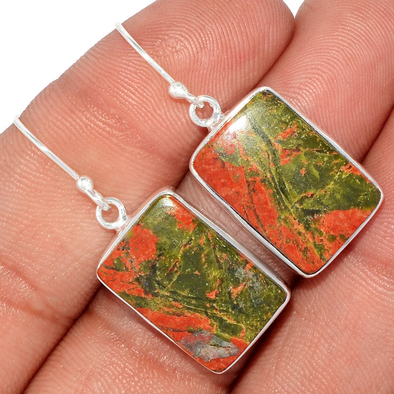 1.5" Lip Setting - Unakite Earrings - UNKE399