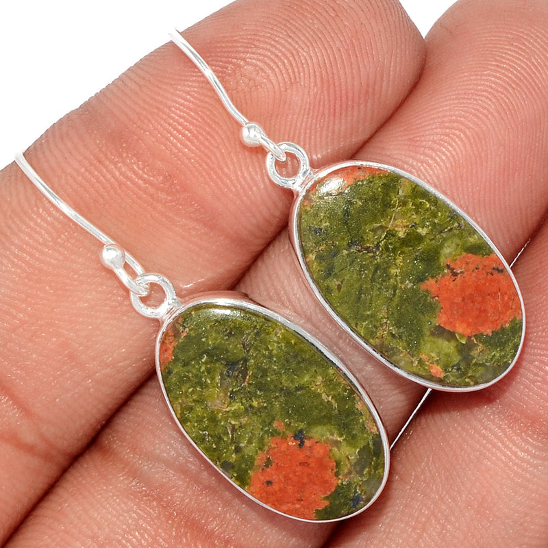 1.5" Lip Setting - Unakite Earrings - UNKE406