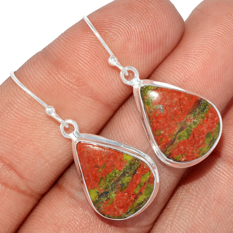 1.5" Lip Setting - Unakite Earrings - UNKE410