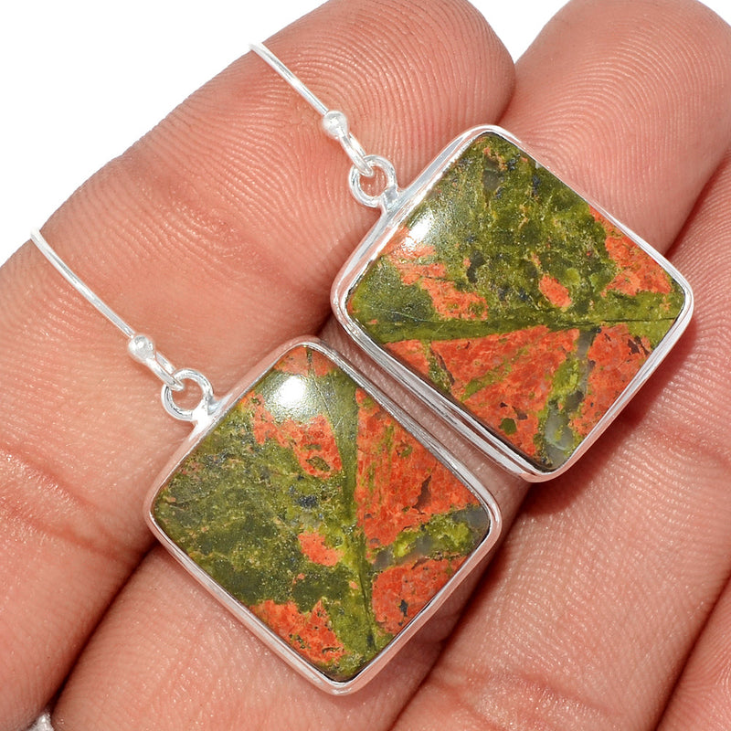 1.5" Lip Setting - Unakite Earrings - UNKE418