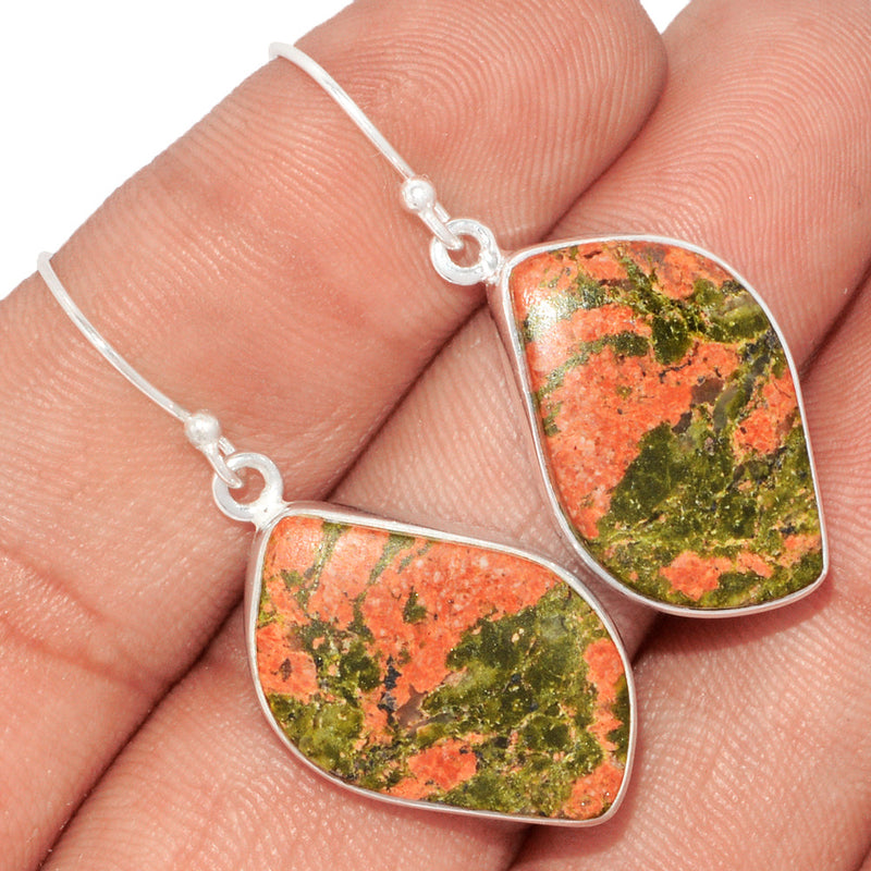 1.5" Lip Setting - Unakite Earrings - UNKE466