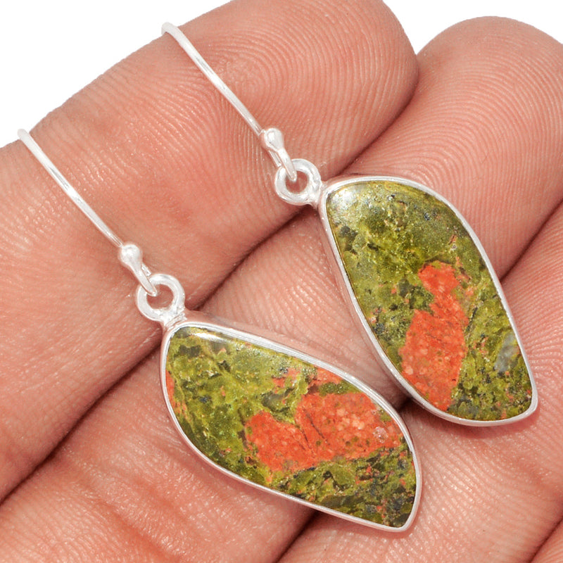 1.5" Lip Setting - Unakite Earrings - UNKE474