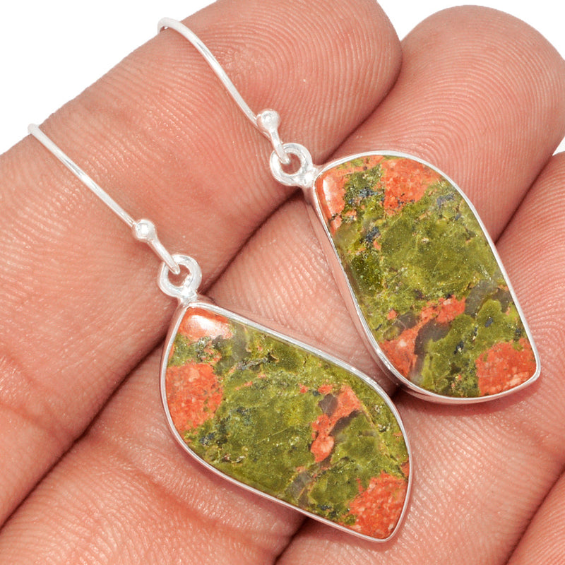 1.6" Lip Setting - Unakite Earrings - UNKE475