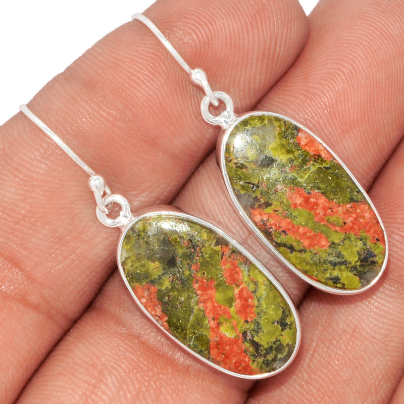 1.6" Lip Setting - Unakite Earrings - UNKE488