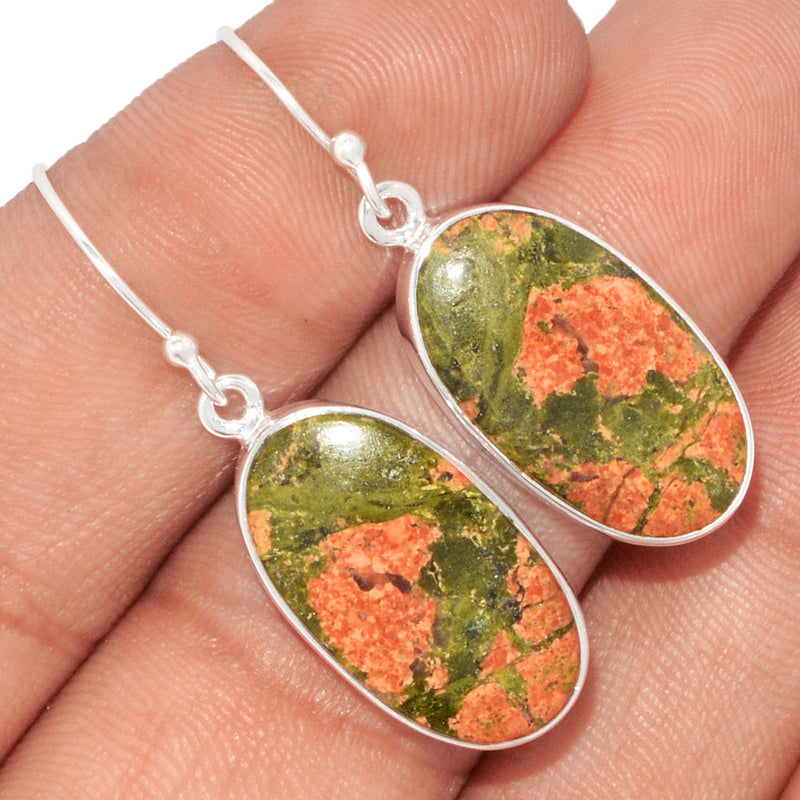 1.5" Lip Setting - Unakite Earrings - UNKE501