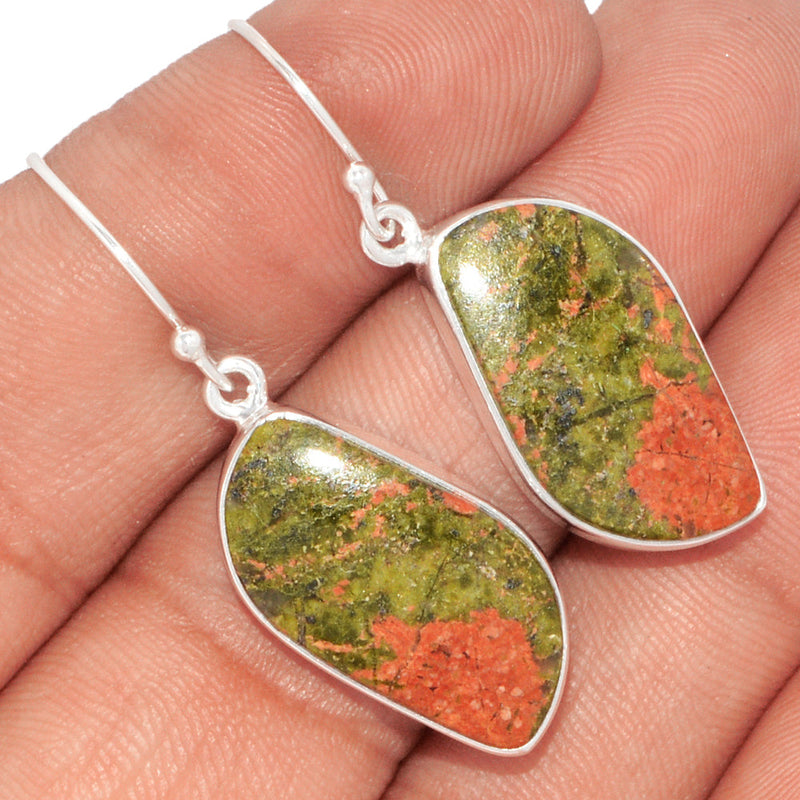 1.5" Lip Setting - Unakite Earrings - UNKE509