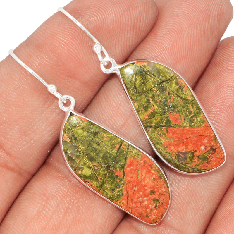 1.8" Lip Setting - Unakite Earrings - UNKE520