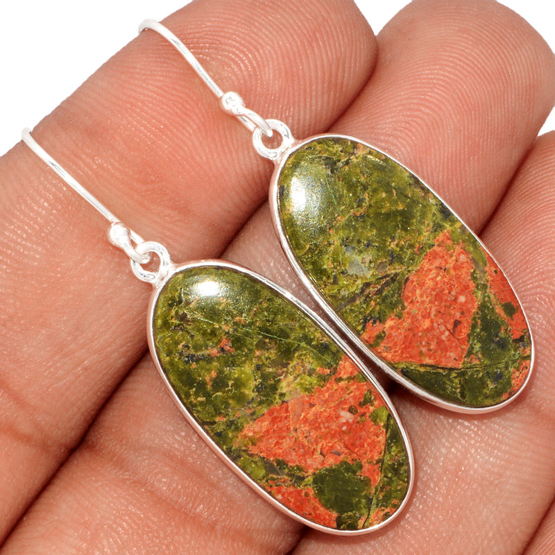 1.8" Lip Setting - Unakite Earrings - UNKE530