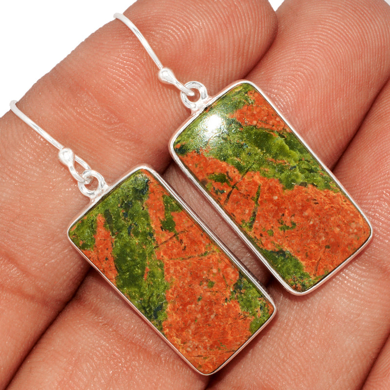 1.6" Lip Setting - Unakite Earrings - UNKE553