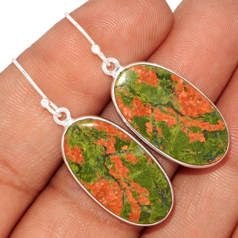 1.7" Lip Setting - Unakite Earrings - UNKE555