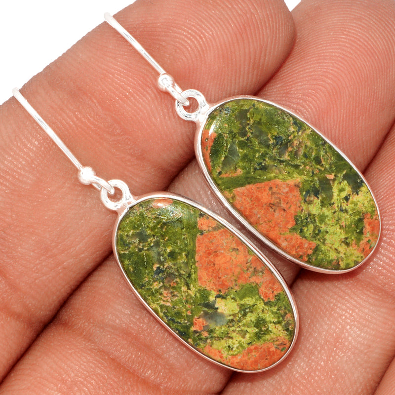 1.6" Lip Setting - Unakite Earrings - UNKE563