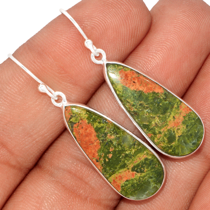 1.8" Lip Setting - Unakite Earrings - UNKE576