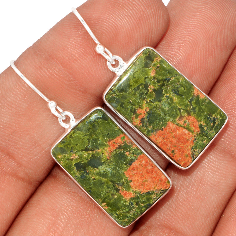 1.6" Lip Setting - Unakite Earrings - UNKE578