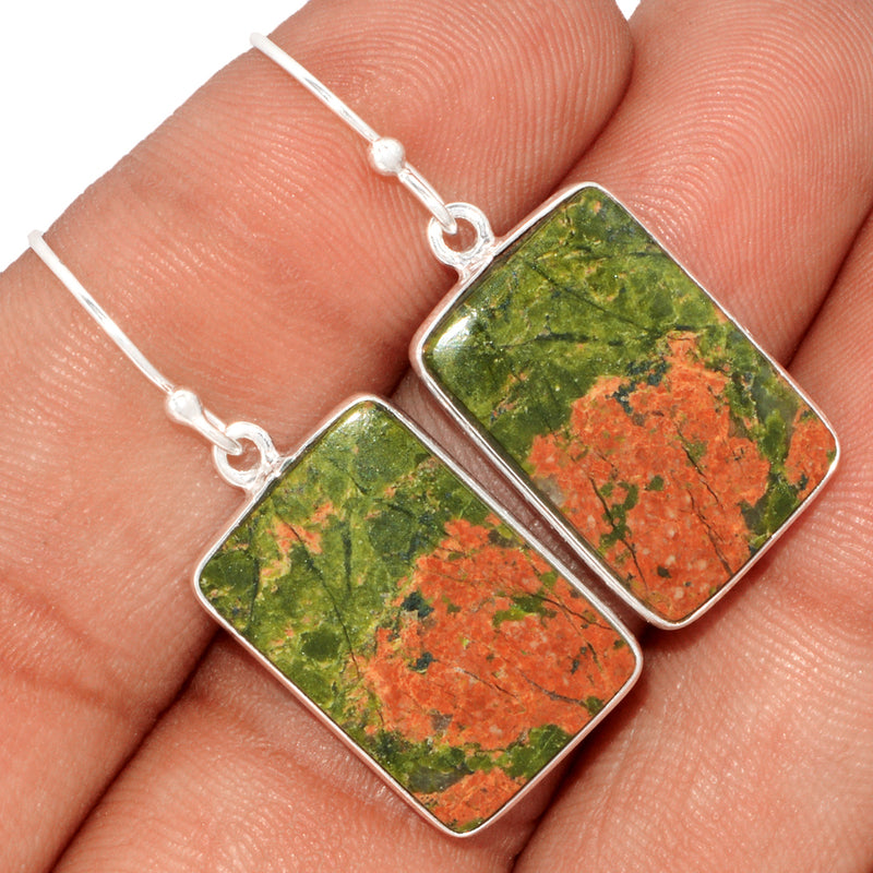 1.6" Lip Setting - Unakite Earrings - UNKE583