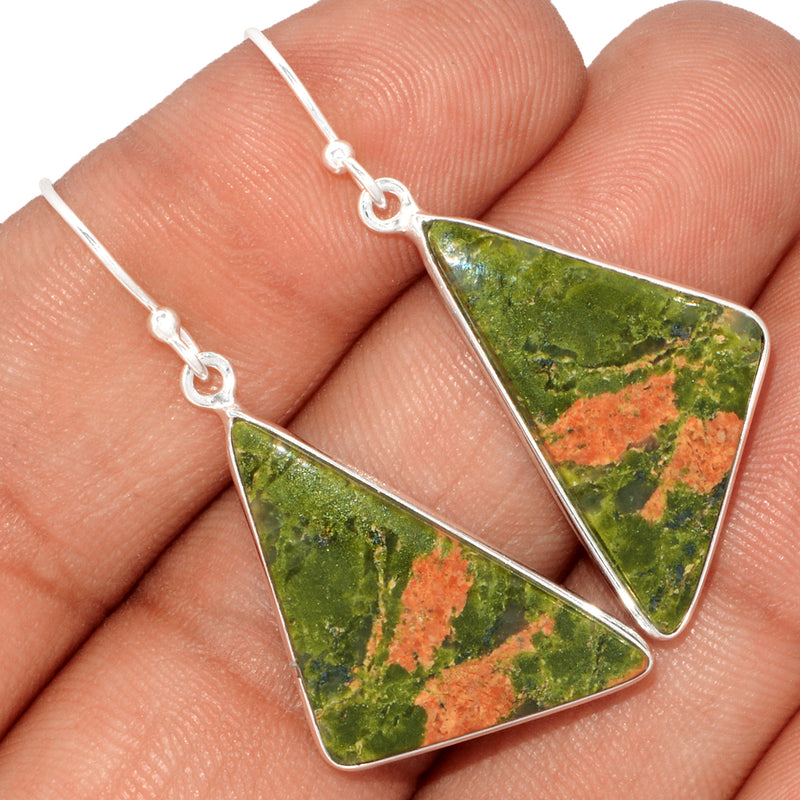 1.8" Lip Setting - Unakite Earrings - UNKE585