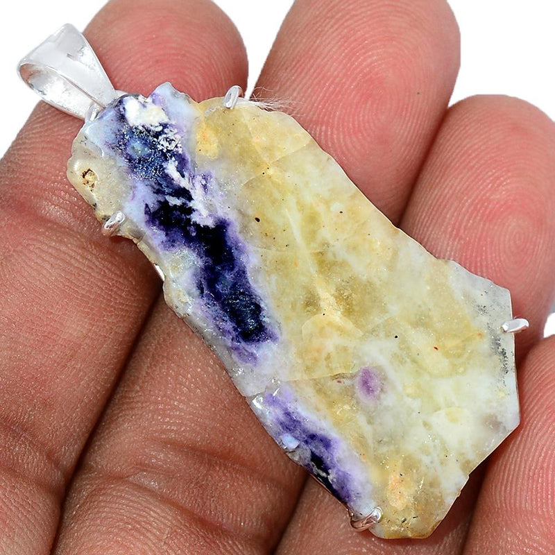 1.8" Claw - Violet Flame Opal Slice Pendants - VFSP104