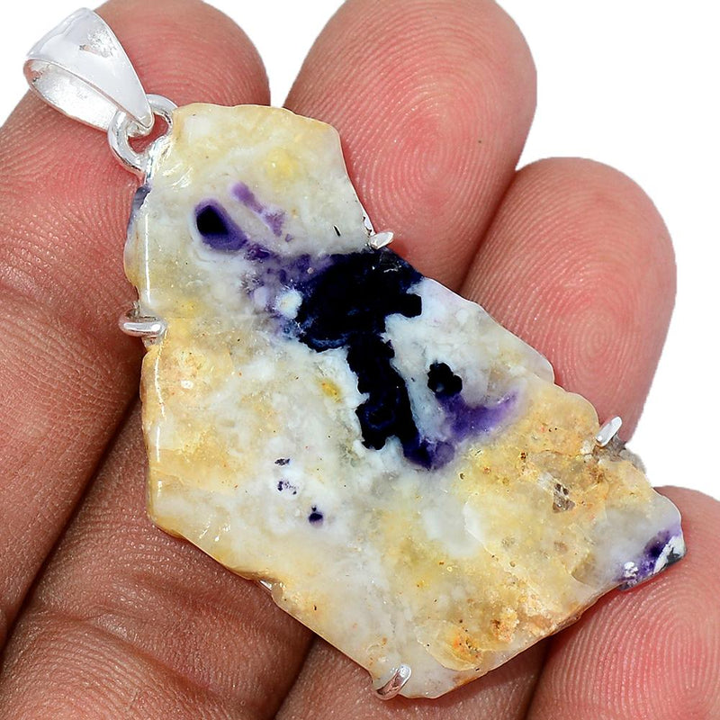 2" Claw - Violet Flame Opal Slice Pendants - VFSP106