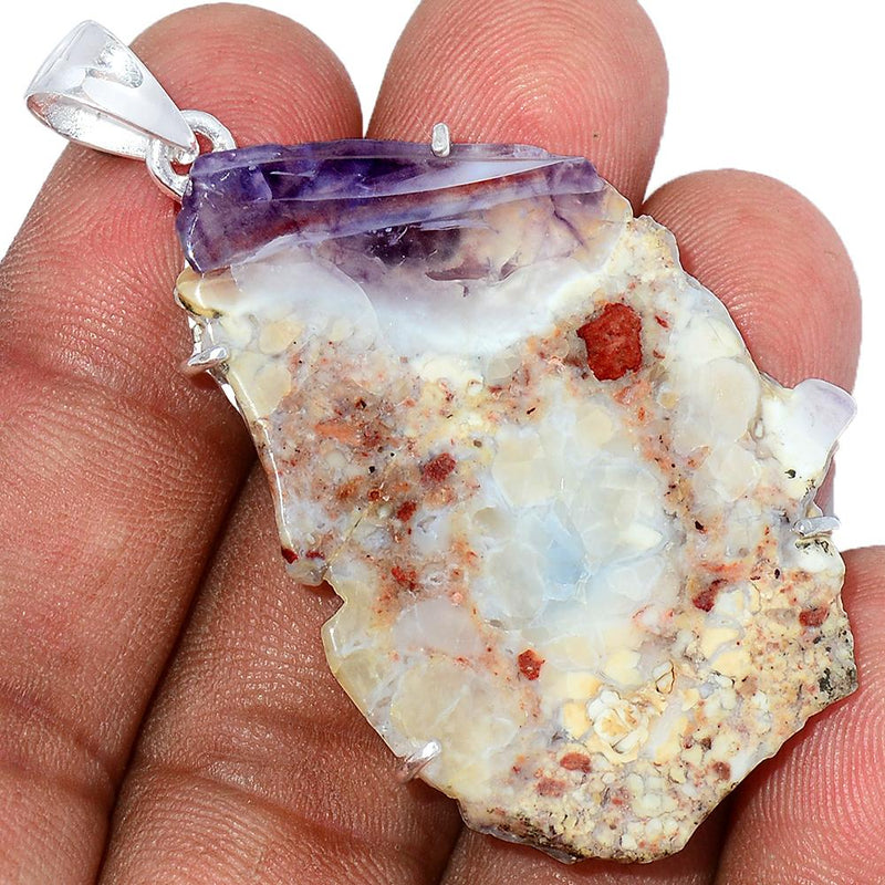 2" Claw - Violet Flame Opal Slice Pendants - VFSP108