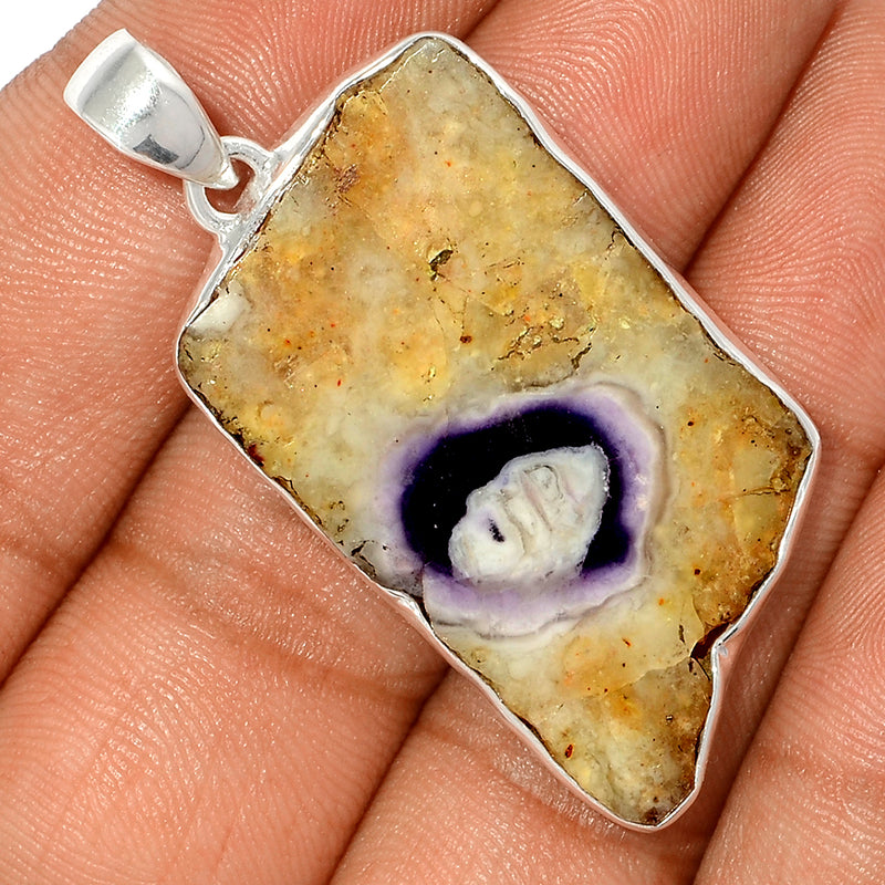 2" Violet Flame Opal Slice Pendants - VFSP113