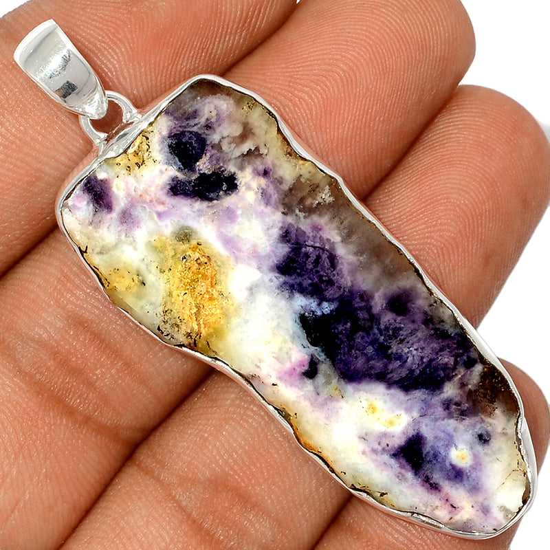 2.3" Violet Flame Opal Slice Pendants - VFSP139