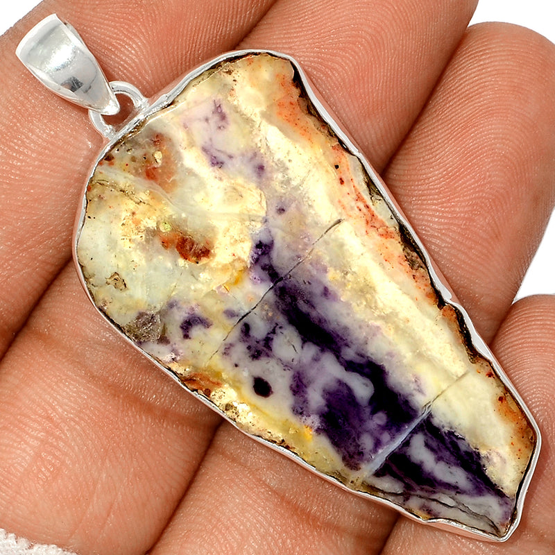 2.3" Violet Flame Opal Slice Pendants - VFSP147