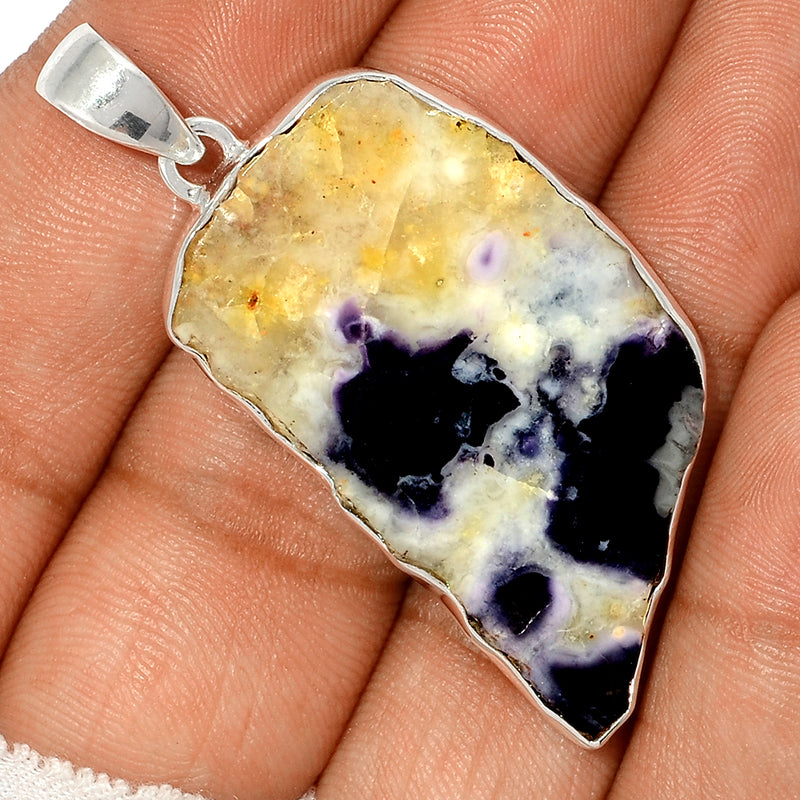 2" Violet Flame Opal Slice Pendants - VFSP159