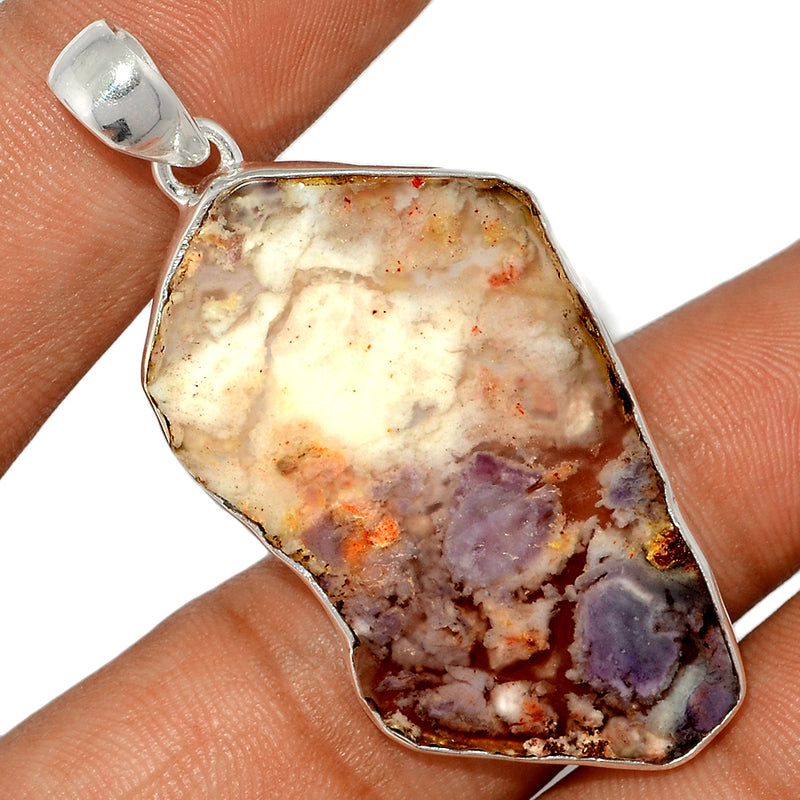 2.1" Violet Flame Opal Slice Pendants - VFSP169