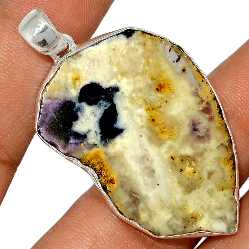 2.1" Violet Flame Opal Slice Pendants - VFSP179