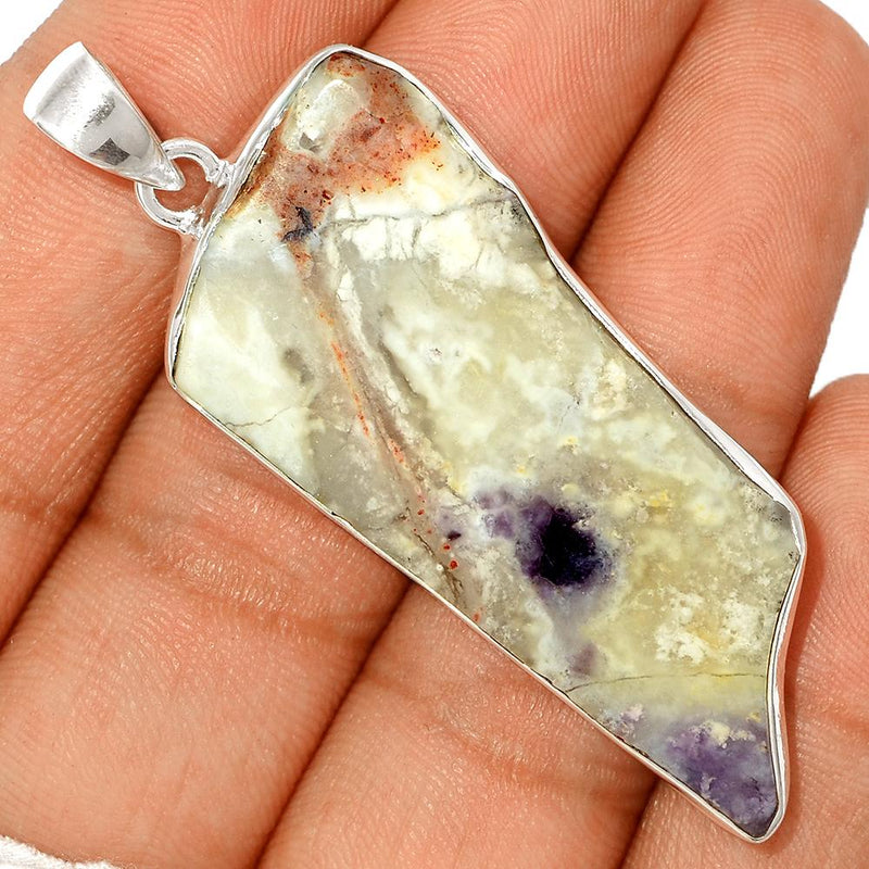 2.3" Violet Flame Opal Slice Pendants - VFSP54