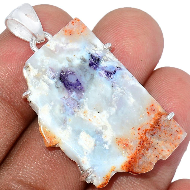 1.5" Claw - Violet Flame Opal Slice Pendants - VFSP75