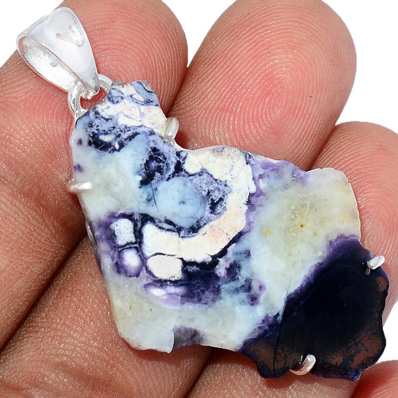 1.7" Claw - Violet Flame Opal Slice Pendants - VFSP76