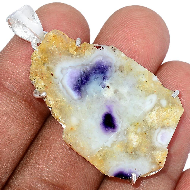 1.7" Claw - Violet Flame Opal Slice Pendants - VFSP78