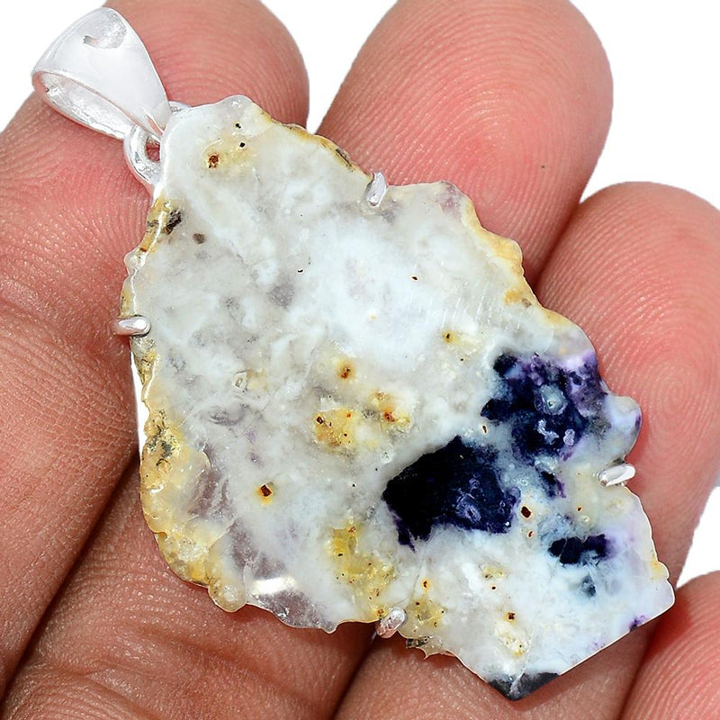 1.7" Claw - Violet Flame Opal Slice Pendants - VFSP89