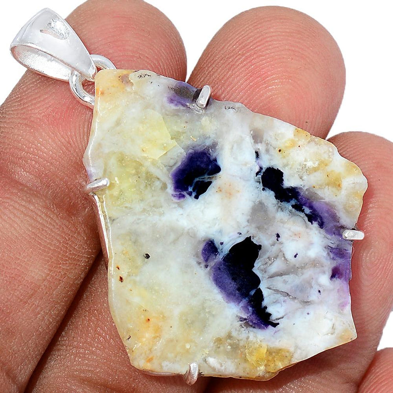 1.7" Claw - Violet Flame Opal Slice Pendants - VFSP93