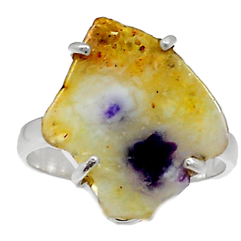 Claw - Violet Flame Opal Slice Ring - VFSR64