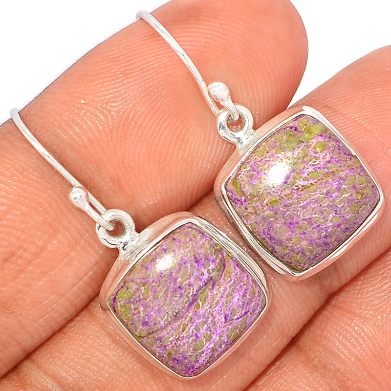 1.6" Variscite In Purpurite Earrings - VIPE27