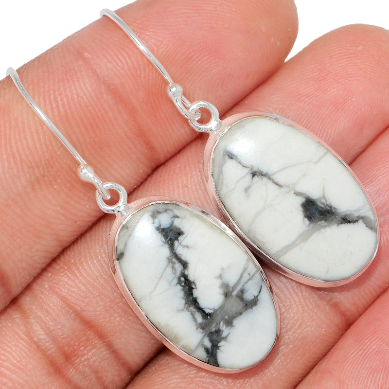 1.7" White Howlite Earrings - WHOE274