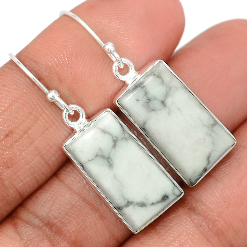 1.5" White Howlite Earrings - WHOE307