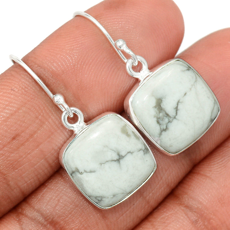 1.2" White Howlite Earrings - WHOE312