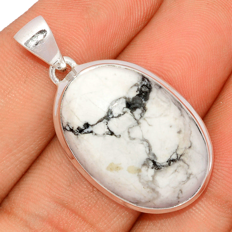 1.5" White Howlite Pendants - WHOP599