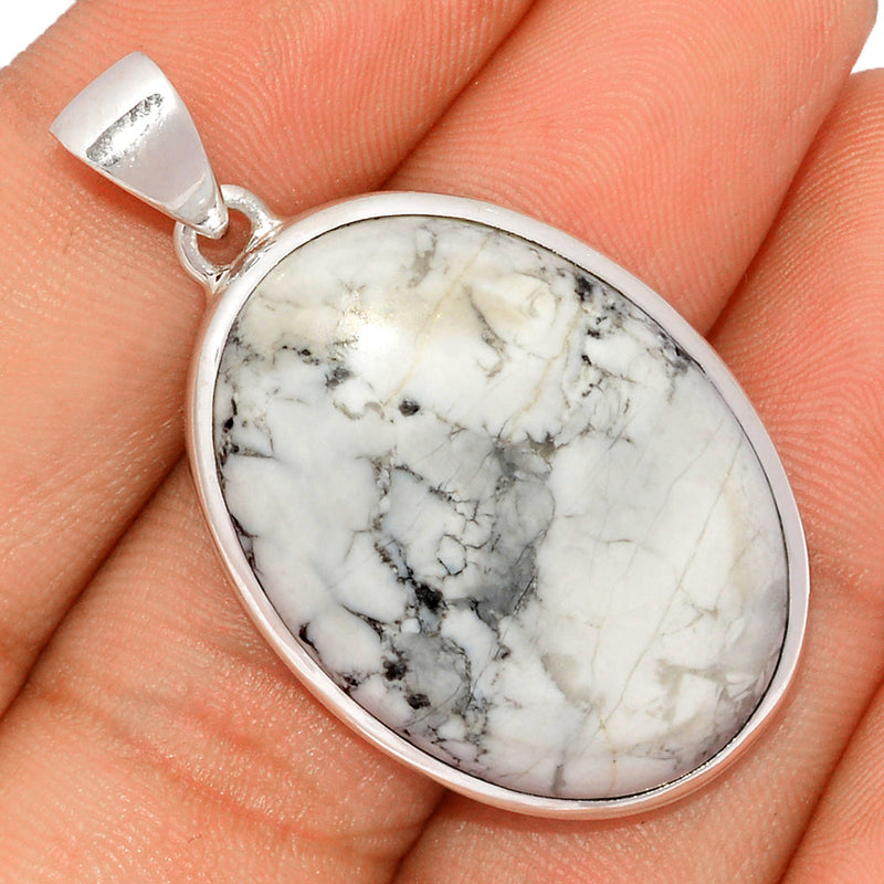 1.7" White Howlite Pendants - WHOP601