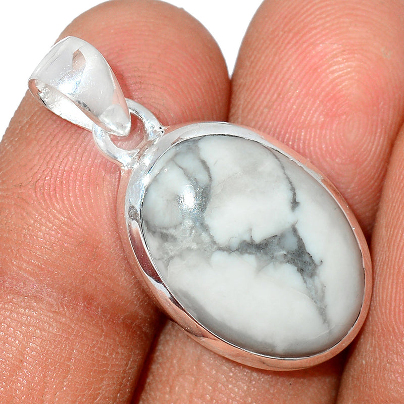 1.2" White Howlite Pendants - WHOP656