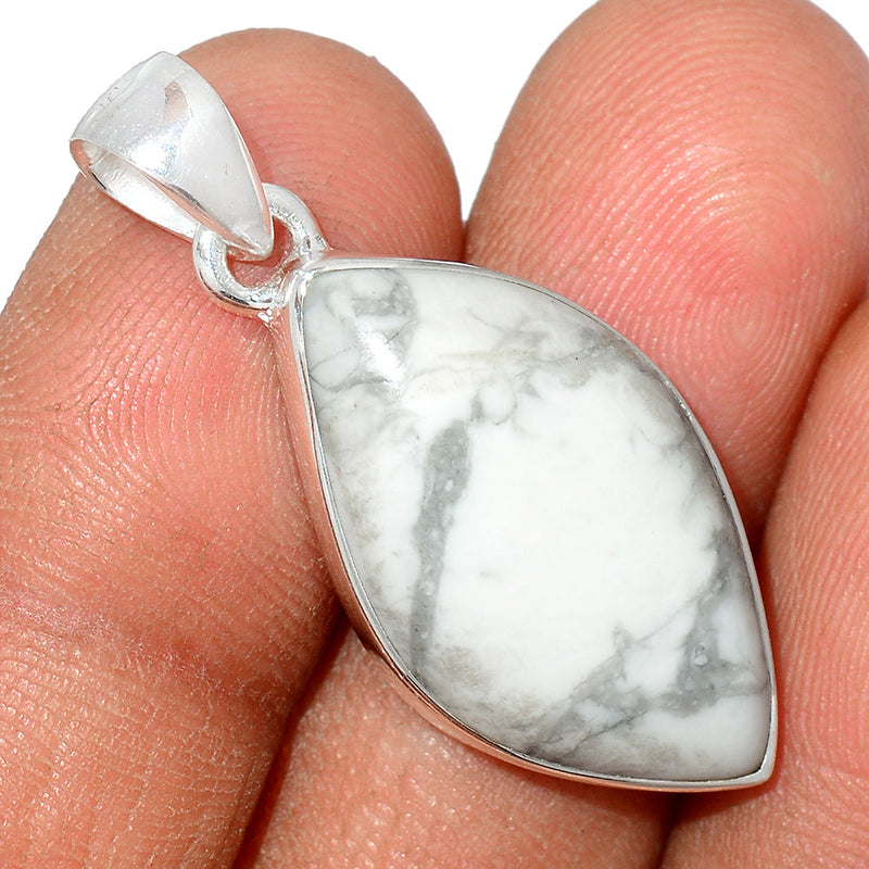 1.5" White Howlite Pendants - WHOP665