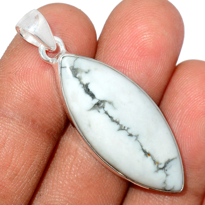 1.7" White Howlite Pendants - WHOP671